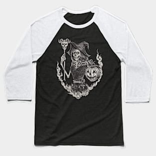 Fantasy witch skull halloween. Baseball T-Shirt